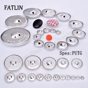 100Sets 16L 80L Aluminium Abgedeckt Tuch Stoff Tasten DIY Handgemachte Metall Brot Form Runde Stoff Zubehör Freies Verschiffen PU