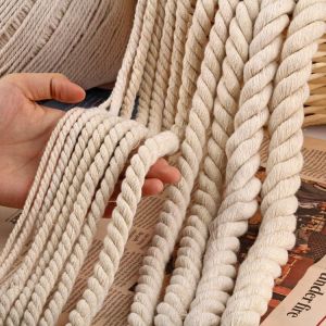 5/10M 6MM/8MM/10MM/12MM 3 Aktien Twisted 100% Baumwolle cords Verdreht Baumwolle Seil für Tasche Wohnkultur DIY Home Textile Acce