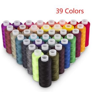 39 farben 100% Polyester Garn Nähen Gewinde Roll Maschine Hand Stickerei 200 Hof Jede Spule Für Home Nähen Kit