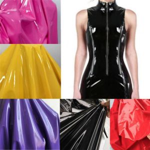 50*145cm Shiny Glossy Weiche Vinyl Leder Stoff Elastische PVC Stoff Material Für Kleid Polsterung