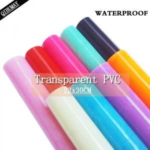 QIBU Transparent PVC Leder Blätter Candy Gelee Glitter Handwerk Für Party Decor Handgemachte Tasche DIY Bogen Zubehör Synthetis
