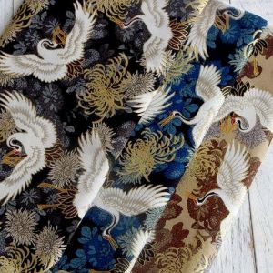 50x145cm Baumwolle Kran Japanischen Stil Schmetterling Stoff Für DIY Tischdecke Tasche Nähen Handwerk Patchwork Quilten