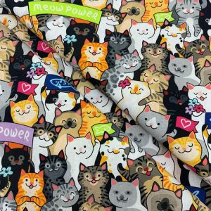 Schöne 100% Baumwolle Stoff Farbe Boden Cartoon Katzen Muster Digital Print Nähen Material DIY Hause Patchwork Kleid Kleidung