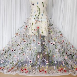 Heißer verkauf Pflanzen Blumen verschlüsselung Hochzeit kleider Stickerei spitze Weiche drapieren DIY WALD Kleid gute qualität 