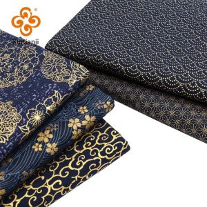 Navy Baumwolle Stoff Durch Halb Yards Japanischen Nähen Stoff Für DIY Kimono Handwerk Materialien Für Kinder TJ1023