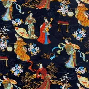 COSPLAY HEAVEN PATTERN / MULTICOLOR fabric Schöne 100% Baumwolle Stoff Schwarz Japanischen Stil Frau Muster Digital Print Nähen Material DIY Hause Patchwork Kleid Kleidung