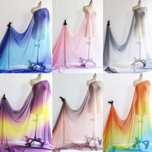 1 meter X 1,48 meter Dünne 30D Ombre Chiffon Stoff Weich Tanzen Schal Hanfu Gaze Material Gradienten