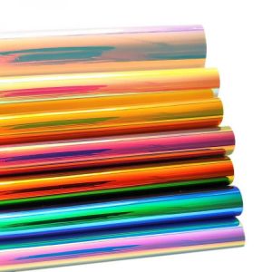 COSPLAY HEAVEN Basic/Solid color fabrics Schillernden Holographische Regenbogen PU Faux Leder Stoff Laser Haar Bögen Ohrring, Der DIY Material Dicke 0,9mm