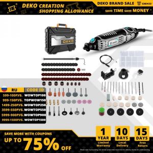 DEKO DKRT200J01 220V Variable Speed Elektrische Bohrer Mini Grinder Dreh Werkzeug für Schleifen, Schneiden, Holz Carving, schleif