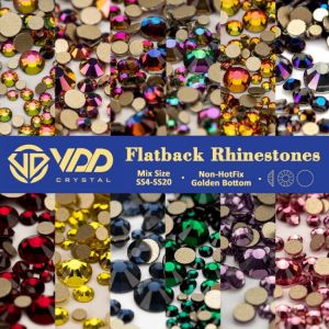 VDD SS4 SS20 Mix Größe Klar Kristall Nicht HotFix Gold FlatBack Strass Dekorationen DIY Glitter Steine 3D Nail art Zubehör