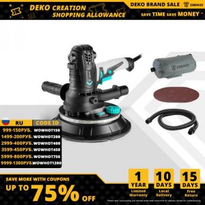 COSPLAY HEAVEN Crafting Tools & Accessories DEKO DKWP180CDLD/DKWP180CD 900W Trockenbau Sander Schleifen Tragbare Polieren Maschine mit Schleifpapier LED Licht und Staub Clooe