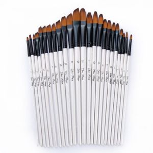 12 stücke Nylon Haar Holzgriff Aquarell Pinsel Pen Set Für Lernen Diy Öl Acryl Malerei Kunst Pinsel liefert