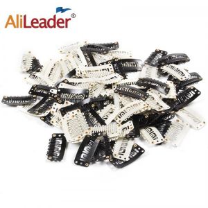 AliLeader Metall Snap Clip für Haar Extensions 12 PCS U Form Metailic Haar Snap Clips für Perücken Snap Kamm perücke Clips mit
