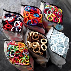 60/100pcs/Set Elastische Haar Bands Mädchen Haar Zubehör Bunte Nylon Stirnband Kinder Pferdeschwanz halter Scrunchie Ornamente g