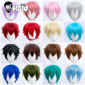 「 HSIU Marke 」 cosplay Perücke 17 farbe kurze haar Himmel blau Silber licht rosa braun Taro grün Party synthetische perücke