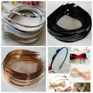 50 Teile/los 3mm 5mm 7mm 10mm Silber Gold Schwarz Metall Haarband Dekorative Stirnband für Mädchen Großhandel DIY Handwerk Haar