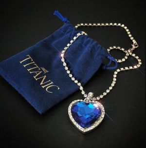 Titanic Herz der Ozean blau herz liebe für immer anhänger Halskette + samt tasche