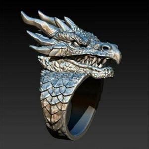 Vintage Gothic Punk Männlichen Ring Dominierenden Drachen Ring Hip Hop Männer der Motorrad Party Schmuck Geschenk Größe 6 13 g