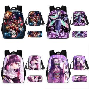 Anime Teufel Klinge Cartoon Manga Schul Dämon Slayer Kimetsu Keine Yaiba Nezuko Kind Lagerung Rucksack Bleistift Cas Schulter Tas