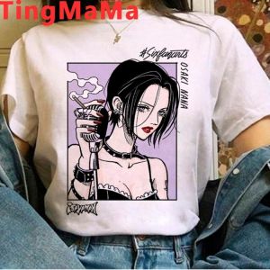 Japanischen Anime Frau T shirts Nana Osaki T Hemd Frauen Kawaii Nana Grafik Tees Harajuku Sommer Top Cartoon Unisex T shirt Weibli