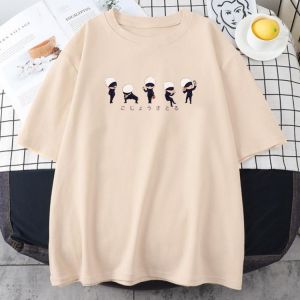 Japanischen Anime Lil Gojo Druck Frauen T shirt Sommer Lose Kleidung Mode Kurzarm T Hemd Stil Crewneck männer T shirts