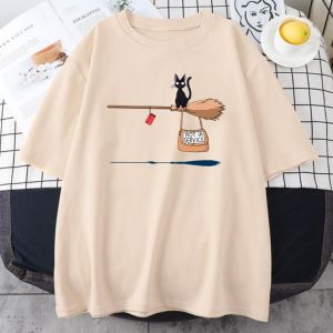 Nette Katze Nicht In Service Comics Druck Frauen Weiche Cartoons Weichem T shirt Mode Crewneck T shirts Vintage Lose T Shirts Paar