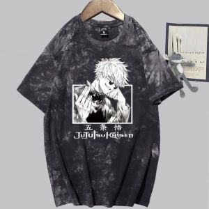 COSPLAY HEAVEN T-SHIRTS Jujutsu Kaisen Satoru Gojo T shirt Mode Kurzarm Oansatz Casual Tie Dye