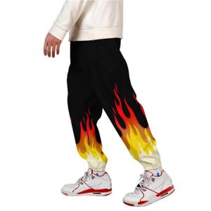 2020 neue 3D Drucken Rote und gelbe flamme Jogginghose Frauen/Männer Fitness Jogger Frühling High Street Anime Hosen Mode sweatp