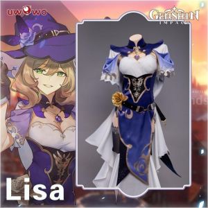 UWOWO Spiel Genshin Auswirkungen Lisa Hexe von Lila Rose Cosplay Kostüm Spezielle Die Librarian Sexy Kleid