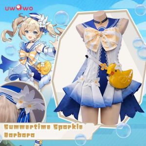 UWOWO Barbara Badeanzug Cosplay Kostüm Hot Spiel Genshin Auswirkungen Sommer Neue Kostüm Sommer Outfit Sparkle