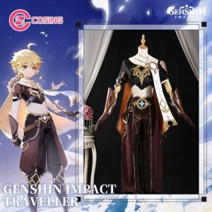 UWOWO Reisenden Cosplay Genshin Auswirkungen Aether Reisenden Kostüm Karneval Halloween Mädchen Kinder Spiel Kostüme Leistung O