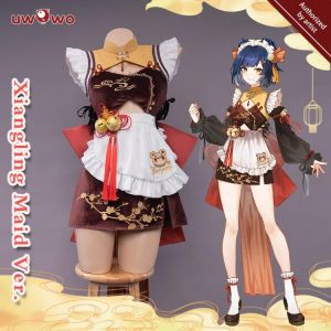 Exklusive Genehmigung UWOWO Xiangling Cosplay Maid Kleid Heißer Spiel Genshin Auswirkungen Kostüm Neue Für Karneval Halloween