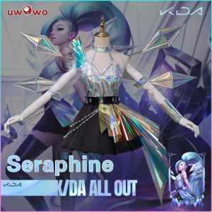 UWOWO LOL Seraphine Kostüm Spiel League of Legends K/DA Alle Aus Seraphine Kostüme Die Sternen Eyed Songstress