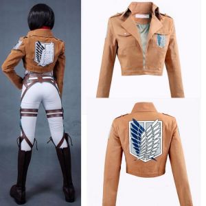 Angriff auf Titan Jacke Shingeki keine Kyojin Legion Mantel Cosplay Eren Levi Jacke Plus Größe Freies verschiffen Halloween Kost