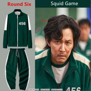COSPLAY HEAVEN Squid Game Tintenfisch spiel jacke männer Li Zhengjae gleiche sportswear plus größe 456 nationalen flut herbst pullover Runde Sechs Könne