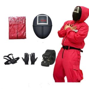 Tintenfisch Kostüm Maske Cosplay Spiel Overall Platz Kreis Dreieck Kunststoff Helm Masken Halloween Party cosplay Tintenfisch Spi