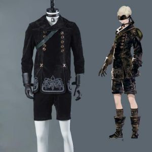NieR Automata YoRHa No.9 Typ S Cosplay Kostüme 9S Uniformen Jacke + Hosen + Rucksack + Hosenträger + Handschuhe + krawatte + Str