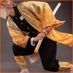 UWOWO Neue Design Dämon Slayer: Kimetsu keine Yaiba Agatsuma Zenitsu Cosplay Kostüm Dämon Slaying Corps Uniform Mann