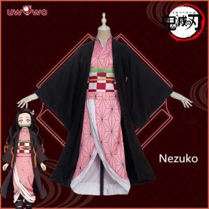 UWOWO Nezuko Kimono Cosplay Anime Dämon Slayer Kostüme Frauen Kimetsu Keine Yaiba Rosa Halloween
