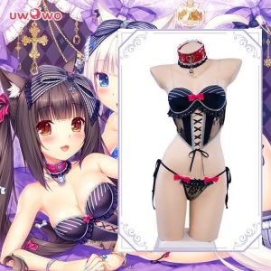 UWOWO Chocola Vanille Sexy Dessous Badeanzug Cosplay Kostüm Anime Spiel NEKOPARA Chocola Outfits Vollen Satz Kleidung