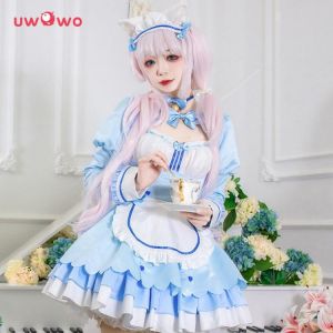 UWOWO Spiel NEKOPARA vol.4 Vanille Maid Kleid Cosplay Kostüm Chocola Vanille Speziellen Niedlichen Blau Kleid Für Frauen Mädche