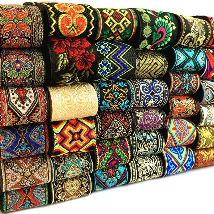 COSPLAY HEAVEN Elastic bands & Patches HEIßER 3 Yards 5CM Vintage Ethnische Stickerei Spitze Band Boho Spitze Trim DIY Kleidung Tasche Zubehör Bestickten Stoff Benutze